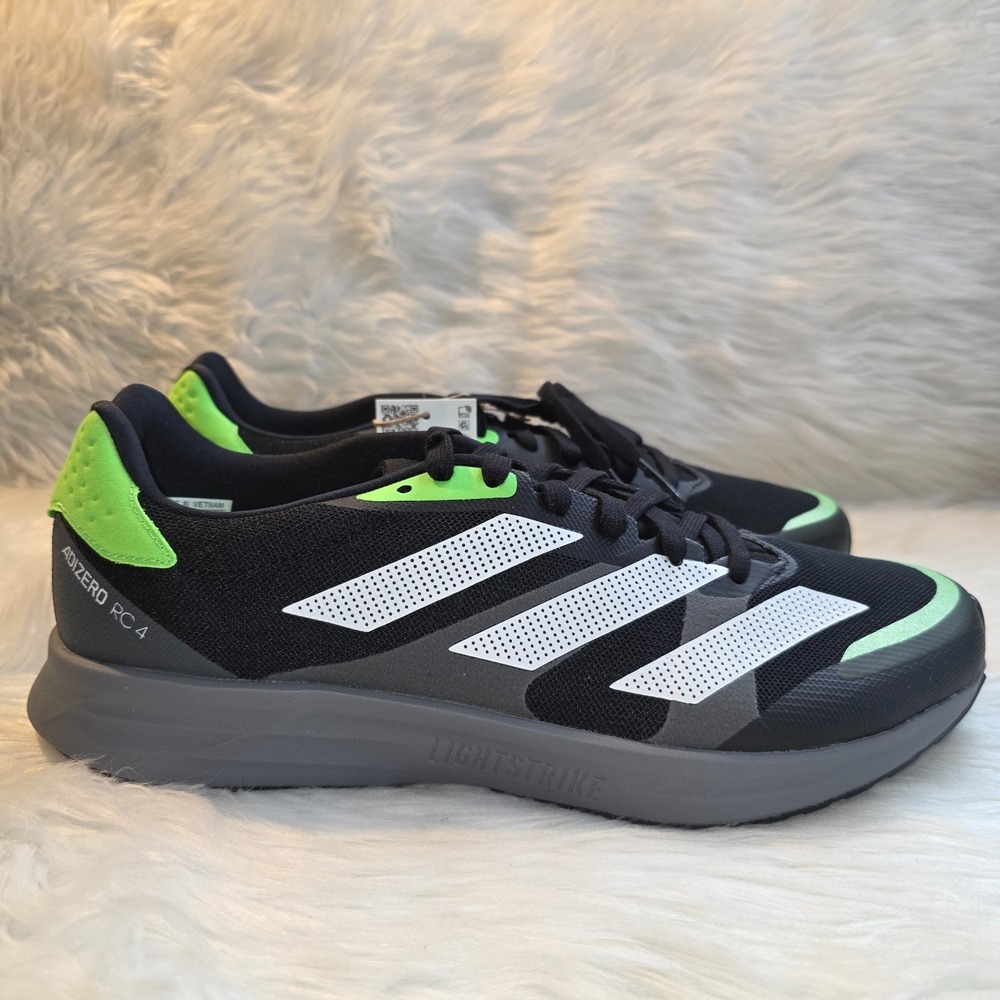 Adidas Adizero Mens Size 10.5 RC 4 Black Solar Green